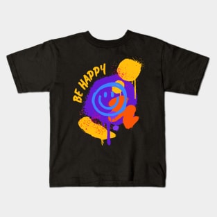 Colorful graffiti smiley face Kids T-Shirt